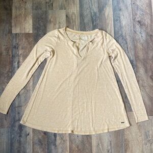 Hollister a lot yellow loose fit V-neck long sleeve